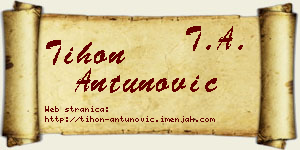 Tihon Antunović vizit kartica